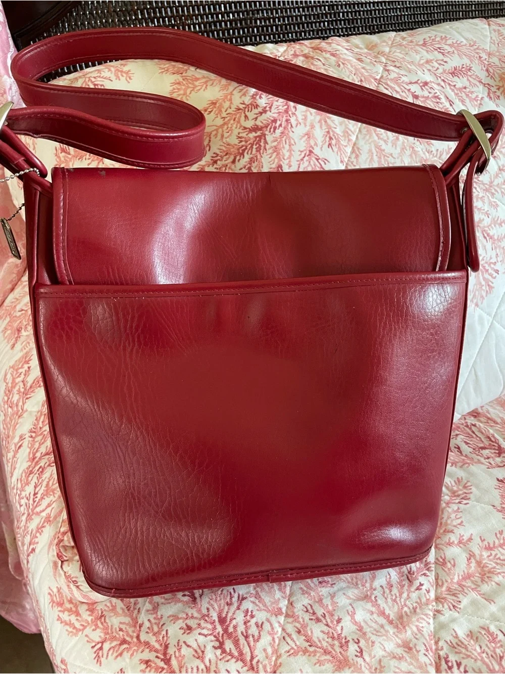 Coach Red Leather Crossbody Satchel